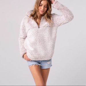 Thread & supply wubby Sherpa pullover quarter zip size S